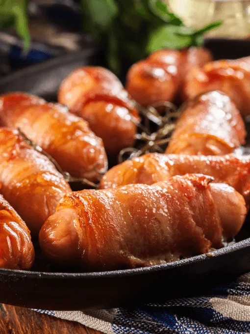 Envoltini de salchicha y tocino